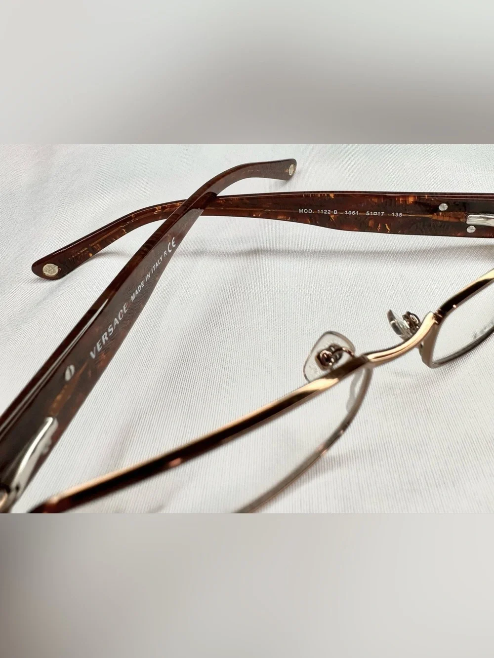 New! VERSACE Vintage Women's Brown Tortoiseshell and Gold Glasses MOD.1122-B 106